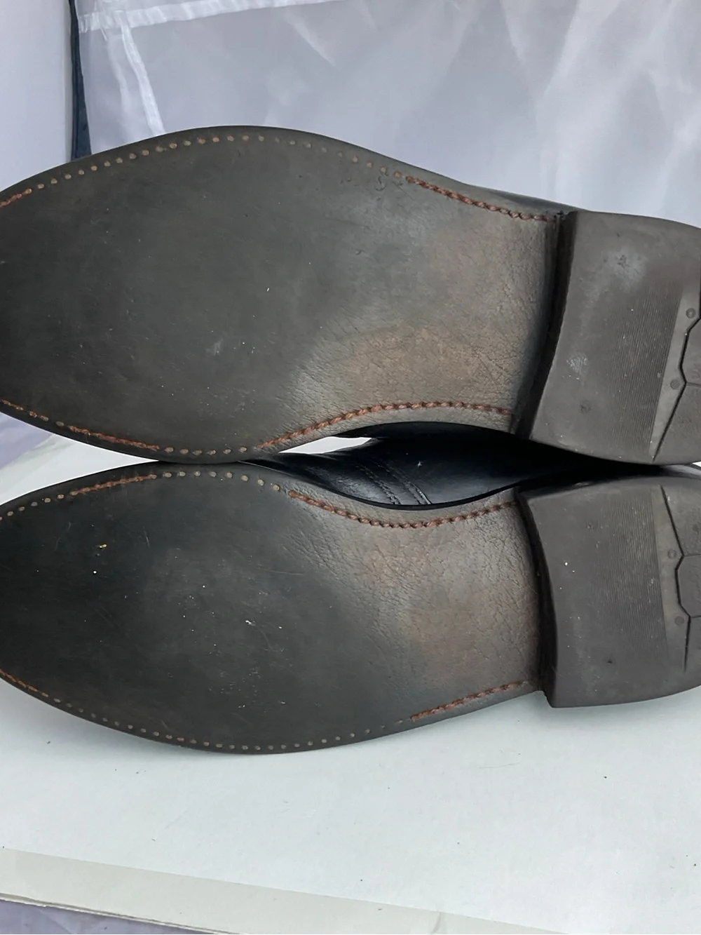 intage Black Leather Side Zip Man Made Boots Men’s Size 10 EEE